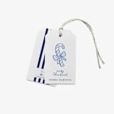 "Custom Blue Candy Cane Gift Tags (Set of 24)" - Holiday Gift Tags in blue by Liesel Anne