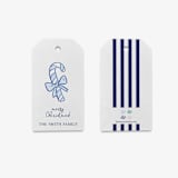"Custom Blue Candy Cane Gift Tags (Set of 24)" - Holiday Gift Tags in blue by Liesel Anne
