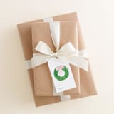 "Wreath with Pink Bow Gift Tags (Set of 24)" - Holiday Gift Tags in green by Liesel Anne