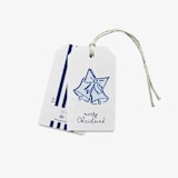 "Blue Christmas Bells Gift Tags (Set of 24)" - Holiday Gift Tags in blue by Liesel Anne