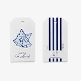 "Blue Christmas Bells Gift Tags (Set of 24)" - Holiday Gift Tags in blue by Liesel Anne