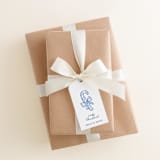 "Custom Blue Candy Cane Gift Tags (Set of 24)" - Holiday Gift Tags in blue by Liesel Anne