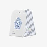 "Ginger Jar Gift Tags [Set of 8]" - Holiday Gift Tags in blue by Liesel Anne
