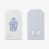 "Ginger Jar Gift Tags [Set of 8]" - Holiday Gift Tags in blue by Liesel Anne