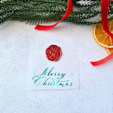 "Merry Christmas Vellum Tag with Wax Seal - Green & Red - Set of 10 Calligraphed Tags" - Holiday Gift Tags in green by Inkspiringletters