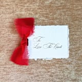 "Holiday Handmade Paper Gift Tags with Merry Red Bow | Set of 10 | Custom Text" - Holiday Gift Tags in red by Cotton and Bow