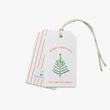 "Personalized Christmas Evergreen Branch Gift Tags (Set of 24)" - Holiday Gift Tags in red by Liesel Anne