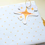 "Die-cut Stardust Tags- Set of 10" - Holiday Gift Tags in yellow by Inkspiringletters
