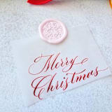 "Merry Christmas Vellum Tag with Wax Seal - Red & Pink - Set of 10 Calligraphed Tags" - Holiday Gift Tags in pink by Inkspiringletters