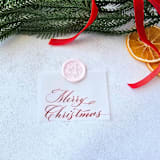 "Merry Christmas Vellum Tag with Wax Seal - Red & Pink - Set of 10 Calligraphed Tags" - Holiday Gift Tags in pink by Inkspiringletters