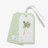"Palm Tree Gift Tags (Set of 24)" - Holiday Gift Tags in green by Liesel Anne
