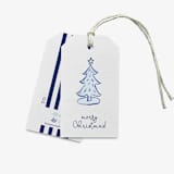 "Blue Christmas Tree Gift Tags [set of 8]" - Holiday Gift Tags in blue by Liesel Anne