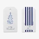"Blue Christmas Tree Gift Tags [set of 8]" - Holiday Gift Tags in blue by Liesel Anne