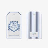 "Personalized Blue Nutcracker Christmas Crest Gift Tags (Set of 24)" - Holiday Gift Tags in blue by Liesel Anne