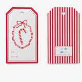 "Candy Cane Christmas Gift Tags (Set of 24)" - Holiday Gift Tags in red by Liesel Anne
