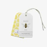 "Personalized Happy Bee Day Gift Tags (Set of 24)" - Holiday Gift Tags in yellow by Liesel Anne
