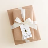 "Personalized Happy Bee Day Gift Tags (Set of 24)" - Holiday Gift Tags in yellow by Liesel Anne