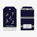 "Après Ski Navy Skier Gift Tag [Sets of 8]" - Holiday Gift Tags in blue by Liesel Anne