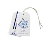"Personalized Blue Christmas Bells Gift Tags" - Holiday Gift Tags in blue by Liesel Anne
