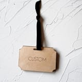 "Personalized Wooden Name Plate Gift Tag" - Holiday Gift Tags in beige by Left Grain