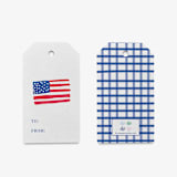 "American Flag Gift Tags (Set of 24)" - Holiday Gift Tags in blue by Liesel Anne