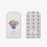 "Personalized Peonies in Ginger Jar Gift Tags (Set of 24)" - Holiday Gift Tags in pink by Liesel Anne