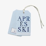 "Après Ski White and Blue Gift Tag [Sets of 8]" - Holiday Gift Tags in blue by Liesel Anne