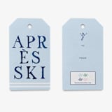 "Après Ski White and Blue Gift Tag [Sets of 8]" - Holiday Gift Tags in blue by Liesel Anne