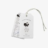 "Personalized Sheep Gift Tags (Set of 24)" - Holiday Gift Tags in gray by Liesel Anne