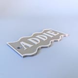 "Personalized Swiggle Gift Tag" - Holiday Gift Tags in brass by Corduroy Effect