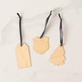 "Small Wood Gift Tags, set of 6" - Holiday Gift Tags in black by Em and Me Studio