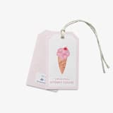 "Personalized Ice Cream Gift Tags (Set of 24)" - Holiday Gift Tags in pink by Liesel Anne