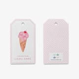 "Personalized Ice Cream Gift Tags (Set of 24)" - Holiday Gift Tags in pink by Liesel Anne