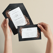 "Lux branch" - Savvy Wedding Invitations in Pepper by Stacey Meacham - Animated View