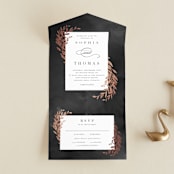 "Lux branch" - Savvy Wedding Invitations in Pepper by Stacey Meacham - Open