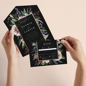 "Bold Bouquet" - Savvy Wedding Invitations in Midnight by Susan Moyal - Animated View