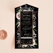 "Bold Bouquet" - Savvy Wedding Invitations in Midnight by Susan Moyal - Open