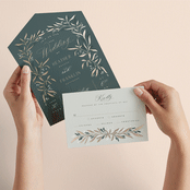 "Gilded" - Savvy Wedding Invitations in Slate by Leah Bisch - Animated View