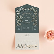 "Gilded" - Savvy Wedding Invitations in Slate by Leah Bisch - Open