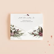 "Roses & Greenery" - Savvy Wedding Invitations in Aubergine by Susan Moyal - Closed