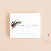 "Roses & Greenery" - Savvy Wedding Invitations in Aubergine by Susan Moyal - FREE Recipient Addressing