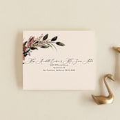 "Sunset Florals" - Savvy Wedding Invitations in Copper by Susan Moyal - FREE Recipient Addressing