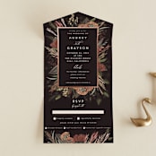 "Sunset Florals" - Savvy Wedding Invitations in Copper by Susan Moyal - Open