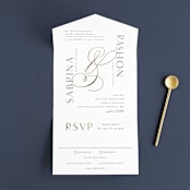 "Gilded Ampersand" - Savvy Wedding Invitations in Pearl by Hooray Creative - Open