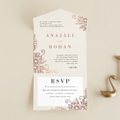 "Mandala Corners" - Savvy Wedding Invitations in Peony by Oma N. Ramkhelawan - Open