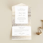 "Gilded Henna" - Savvy Wedding Invitations in Lily by Mansi Verma - Open
