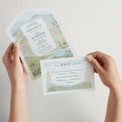 "Mountaintop" - Savvy Wedding Invitations in Evergreen by Paper Sun Studio - Animated View