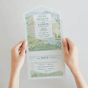 "Mountaintop" - Savvy Wedding Invitations in Evergreen by Paper Sun Studio - Foil Interior