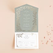 "Riviera" - Savvy Wedding Invitations in Willow by Leia Matt - Open