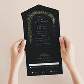 "Winter Garland" - Savvy Wedding Invitations in Tuxedo by Leah Bisch - Foil Interior